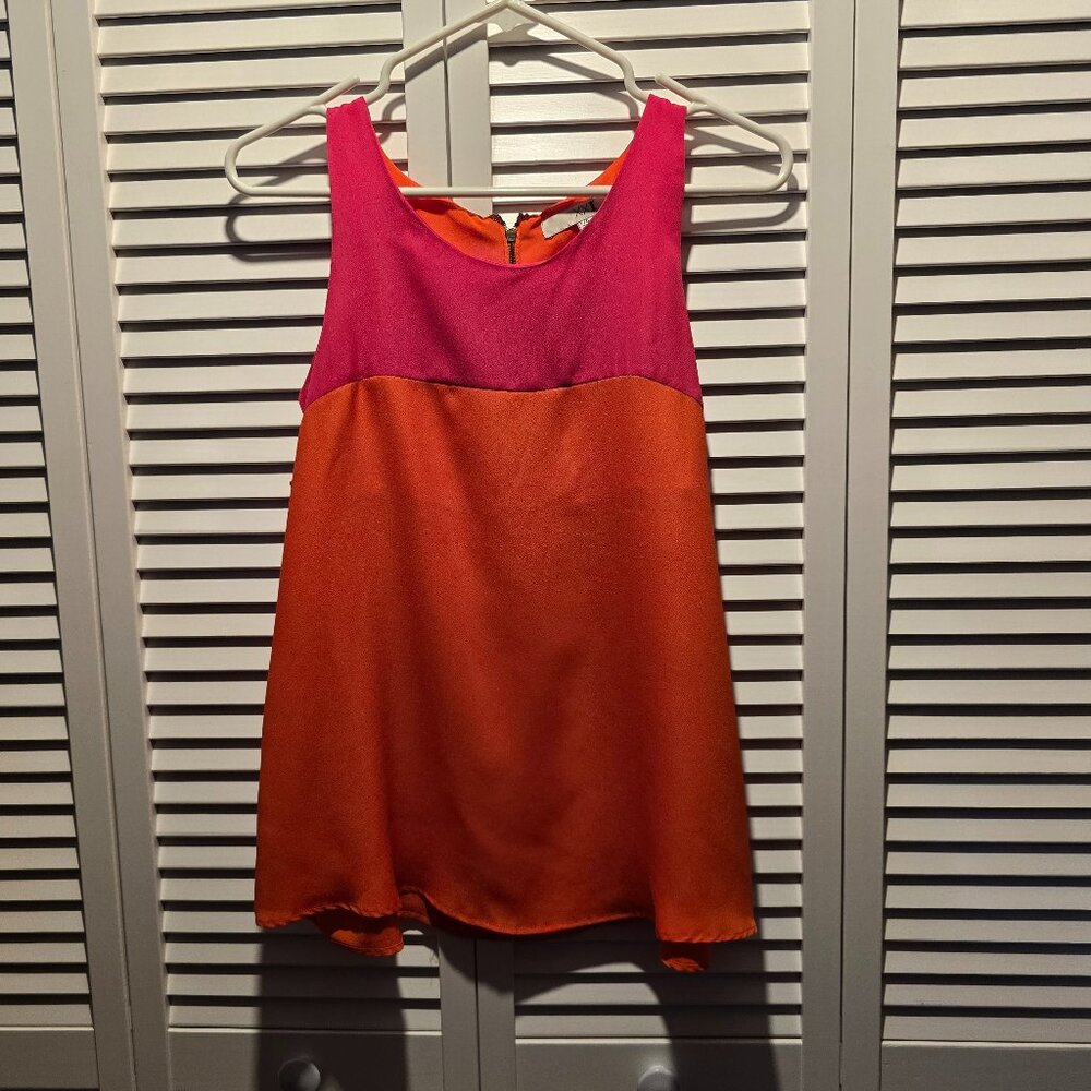 Forever 21 Vibrant Pink/Orange Colorblock Tank Top